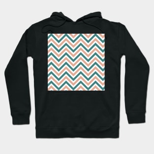 Dark Green Salmon Peach Pattern Hoodie